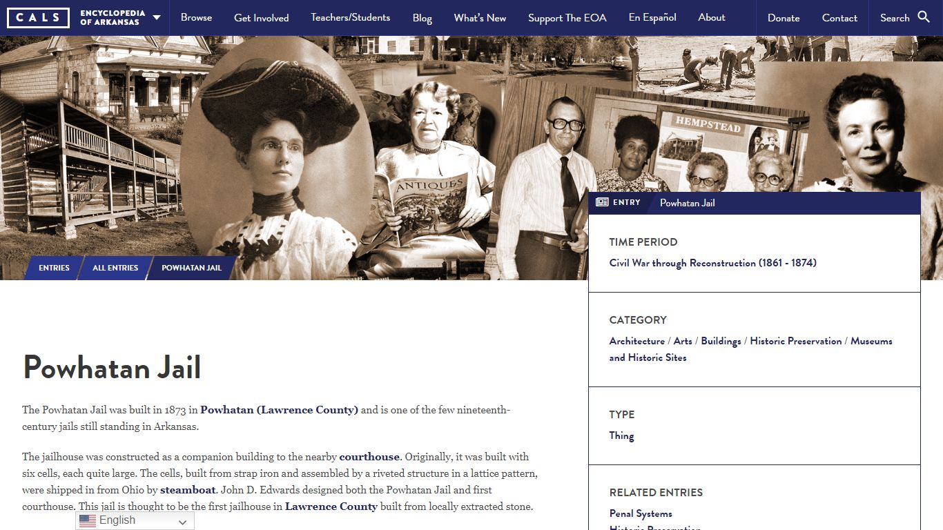 Powhatan Jail - Encyclopedia of Arkansas